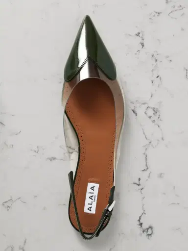 Alaïa Le Cœur Pu And Patent-leather Slingback Point-toe Flats | Thumbnail 5 Alaïa Le Cœur Pu And Patent-leather Slingback Point-toe Flats | Thumbnail 5