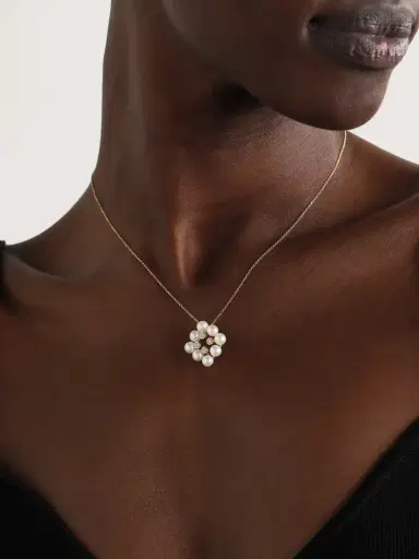Mateo 14-karat Yellow And White Gold, Pearl And Diamond Necklace | Thumbnail 2 Mateo 14-karat Yellow And White Gold, Pearl And Diamond Necklace | Thumbnail 2