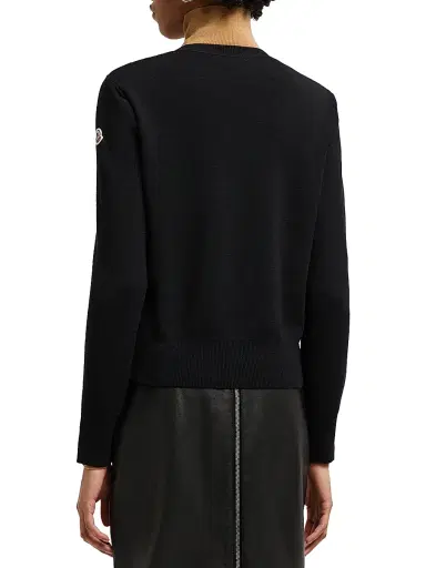 Moncler Women's Padded Down Knit Zip Up Cardigan - Black | Thumbnail 3 Moncler Women's Padded Down Knit Zip Up Cardigan - Black | Thumbnail 3