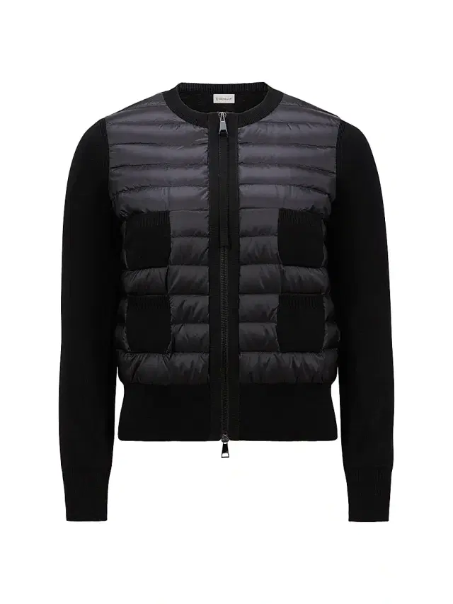 Women's Padded Down Knit Zip Up Cardigan - Black Women's Padded Down Knit Zip Up Cardigan - Black