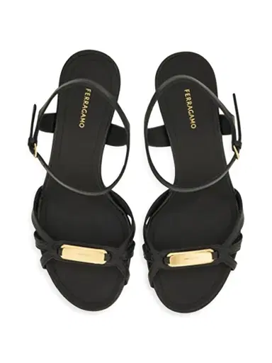FERRAGAMO Women's Dasy 70MM Leather Sandals - Nero | Thumbnail 4 FERRAGAMO Women's Dasy 70MM Leather Sandals - Nero | Thumbnail 4