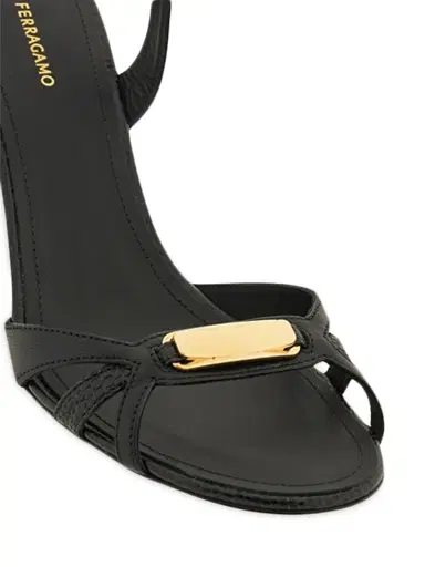 FERRAGAMO Women's Dasy 70MM Leather Sandals - Nero | Thumbnail 5 FERRAGAMO Women's Dasy 70MM Leather Sandals - Nero | Thumbnail 5