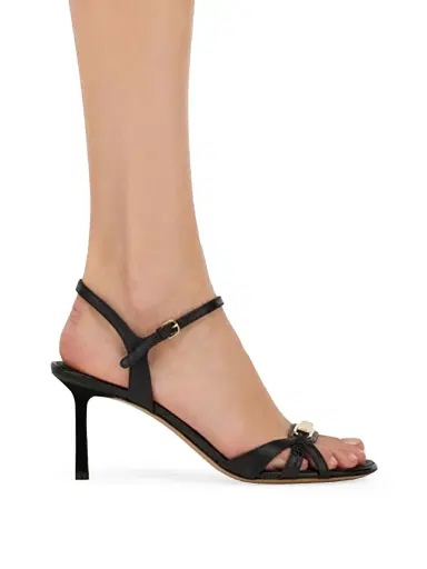 FERRAGAMO Women's Dasy 70MM Leather Sandals - Nero | Thumbnail 7 FERRAGAMO Women's Dasy 70MM Leather Sandals - Nero | Thumbnail 7