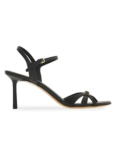 FERRAGAMO Women's Dasy 70MM Leather Sandals - Nero | Thumbnail 1 FERRAGAMO Women's Dasy 70MM Leather Sandals - Nero | Thumbnail 1
