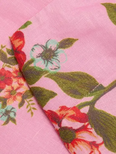 Aston Studio Women's Beatrix Floral Linen Strapless A-Line Minidress - Salmon Bouquet | Thumbnail 7 Aston Studio Women's Beatrix Floral Linen Strapless A-Line Minidress - Salmon Bouquet | Thumbnail 7