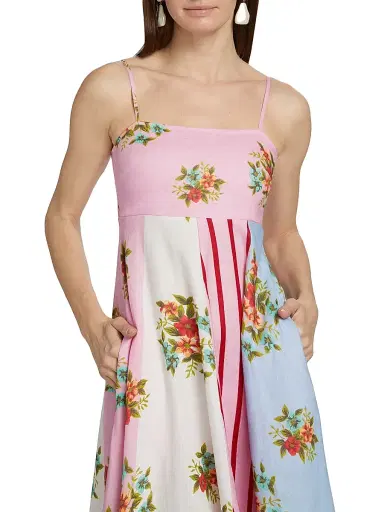 ASTON STUDIO Women's Lucille Belted Floral Linen Shirtdress - Multi Bouquet - Size 4 | Thumbnail 6 ASTON STUDIO Women's Lucille Belted Floral Linen Shirtdress - Multi Bouquet - Size 4 | Thumbnail 6