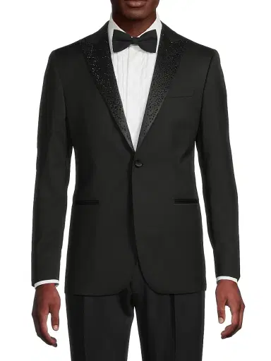 CORNELIANI Men's Crystal Peak Lapel Sportcoat - Black - Size 48 | Thumbnail 3 CORNELIANI Men's Crystal Peak Lapel Sportcoat - Black - Size 48 | Thumbnail 3