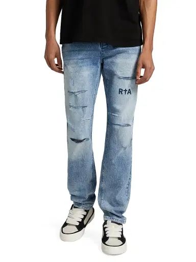 RTA Men's Bryant Distressed Skinny Jeans - Distressed Vintage Blue - Size 28 | Thumbnail 3 RTA Men's Bryant Distressed Skinny Jeans - Distressed Vintage Blue - Size 28 | Thumbnail 3