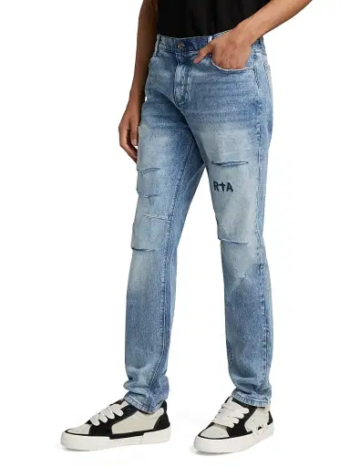 RTA Men's Bryant Distressed Skinny Jeans - Distressed Vintage Blue - Size 28 | Thumbnail 4 RTA Men's Bryant Distressed Skinny Jeans - Distressed Vintage Blue - Size 28 | Thumbnail 4