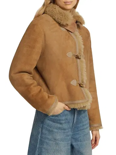 Nili Lotan Women's Benoite Shearling-Trimmed Suede Jacket - Camel | Thumbnail 4 Nili Lotan Women's Benoite Shearling-Trimmed Suede Jacket - Camel | Thumbnail 4