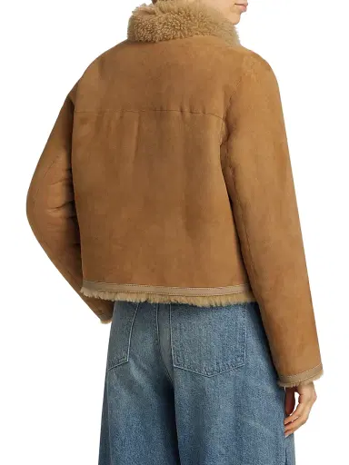 Nili Lotan Women's Benoite Shearling-Trimmed Suede Jacket - Camel | Thumbnail 5 Nili Lotan Women's Benoite Shearling-Trimmed Suede Jacket - Camel | Thumbnail 5