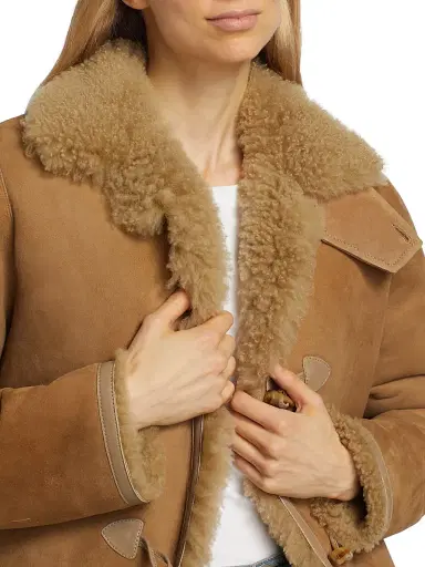 Nili Lotan Women's Benoite Shearling-Trimmed Suede Jacket - Camel | Thumbnail 6 Nili Lotan Women's Benoite Shearling-Trimmed Suede Jacket - Camel | Thumbnail 6
