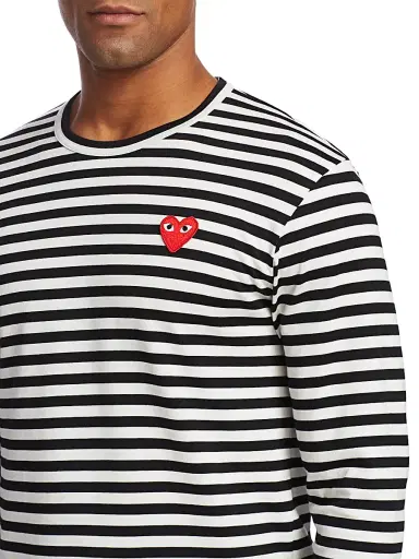 Comme des Garçons PLAY Men's Mini Heart Long-Sleeve Cotton Tee | Thumbnail 6 Comme des Garçons PLAY Men's Mini Heart Long-Sleeve Cotton Tee | Thumbnail 6