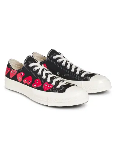 Comme des Garçons PLAY Unisex CdG PLAY x Converse Men's Chuck Taylor All Star Multi-Heart Low-Top Sneakers | Thumbnail 2 Comme des Garçons PLAY Unisex CdG PLAY x Converse Men's Chuck Taylor All Star Multi-Heart Low-Top Sneakers | Thumbnail 2