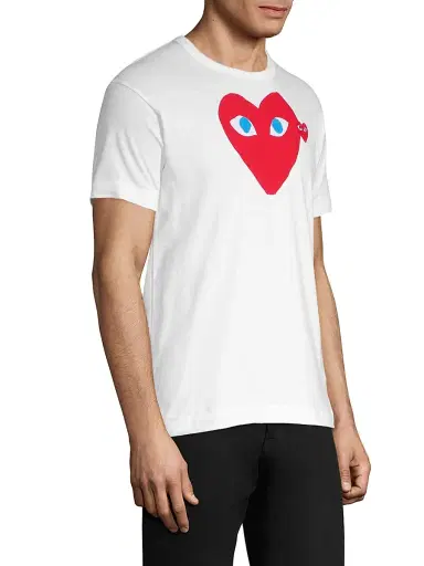 Comme des Garçons PLAY Men's Double Heart T-Shirt - White - Size Medium | Thumbnail 4 Comme des Garçons PLAY Men's Double Heart T-Shirt - White - Size Medium | Thumbnail 4
