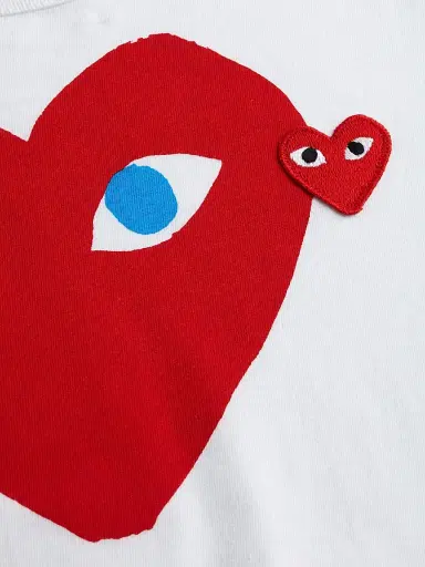 Comme des Garçons PLAY Men's Double Heart T-Shirt - White - Size Medium | Thumbnail 5 Comme des Garçons PLAY Men's Double Heart T-Shirt - White - Size Medium | Thumbnail 5