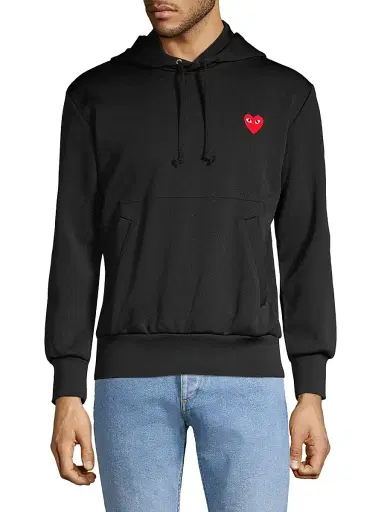 Comme des Garçons PLAY Men's Embroidered Heart Hoodie - Black - Size Small | Thumbnail 3 Comme des Garçons PLAY Men's Embroidered Heart Hoodie - Black - Size Small | Thumbnail 3