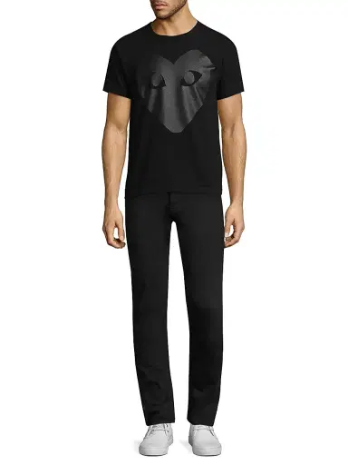 Comme des Garçons PLAY Men's Large Heart Cotton Tee - Black | Thumbnail 2 Comme des Garçons PLAY Men's Large Heart Cotton Tee - Black | Thumbnail 2