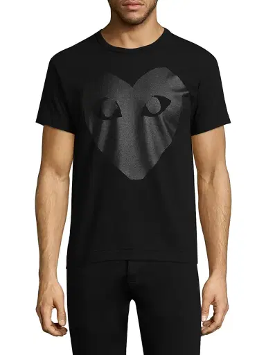 Comme des Garçons PLAY Men's Large Heart Cotton Tee - Black | Thumbnail 3 Comme des Garçons PLAY Men's Large Heart Cotton Tee - Black | Thumbnail 3