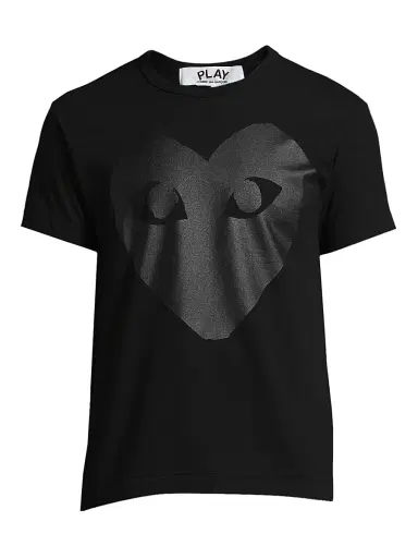 Comme des Garçons PLAY Men's Large Heart Cotton Tee - Black | Thumbnail 1 Comme des Garçons PLAY Men's Large Heart Cotton Tee - Black | Thumbnail 1