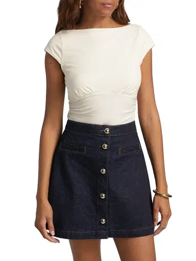 Reformation Women's Madelyn Knit Top - Fior Di Latte | Thumbnail 3 Reformation Women's Madelyn Knit Top - Fior Di Latte | Thumbnail 3