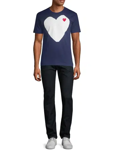 Comme des Garçons PLAY Men's Heart In Heart Graphic Tee - Navy - Size Small | Thumbnail 2 Comme des Garçons PLAY Men's Heart In Heart Graphic Tee - Navy - Size Small | Thumbnail 2