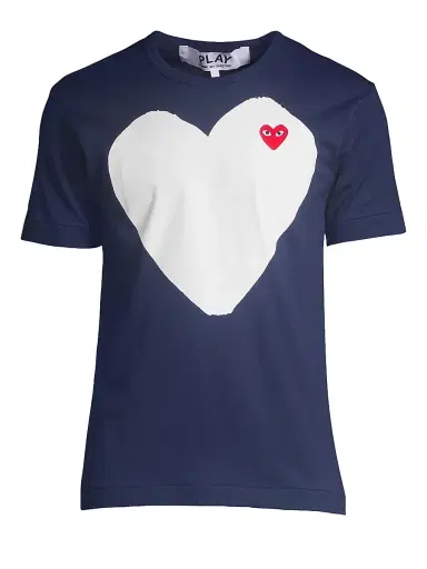 Comme des Garçons PLAY Men's Heart In Heart Graphic Tee - Navy - Size Small | Thumbnail 1 Comme des Garçons PLAY Men's Heart In Heart Graphic Tee - Navy - Size Small | Thumbnail 1