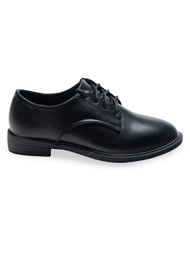 Derby Faux Leather Dress Shoes - Black 13 (Child) Derby Faux Leather Dress Shoes - Black 13 (Child)