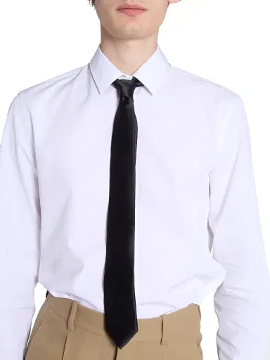 Saint Laurent Men's Tie in Silk Satin | Thumbnail 4 Saint Laurent Men's Tie in Silk Satin | Thumbnail 4