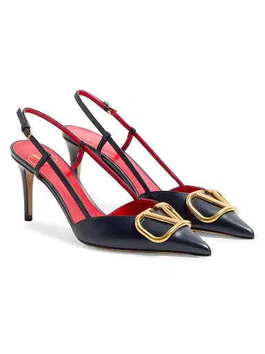 Valentino Garavani Women's VLogo Signature Calfskin 80MM Slingback Pumps - Black - Size 4.5 | Thumbnail 2 Valentino Garavani Women's VLogo Signature Calfskin 80MM Slingback Pumps - Black - Size 4.5 | Thumbnail 2
