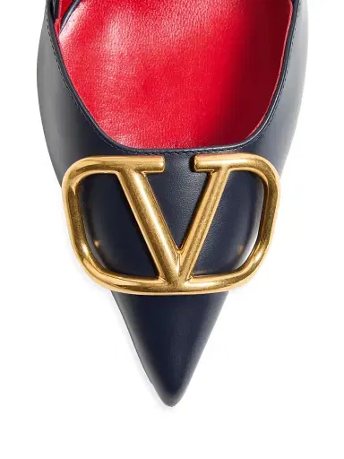 Valentino Garavani Women's VLogo Signature Calfskin 80MM Slingback Pumps - Black - Size 4.5 | Thumbnail 5 Valentino Garavani Women's VLogo Signature Calfskin 80MM Slingback Pumps - Black - Size 4.5 | Thumbnail 5
