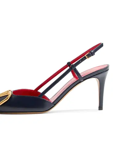Valentino Garavani Women's VLogo Signature Calfskin 80MM Slingback Pumps - Black - Size 4.5 | Thumbnail 6 Valentino Garavani Women's VLogo Signature Calfskin 80MM Slingback Pumps - Black - Size 4.5 | Thumbnail 6
