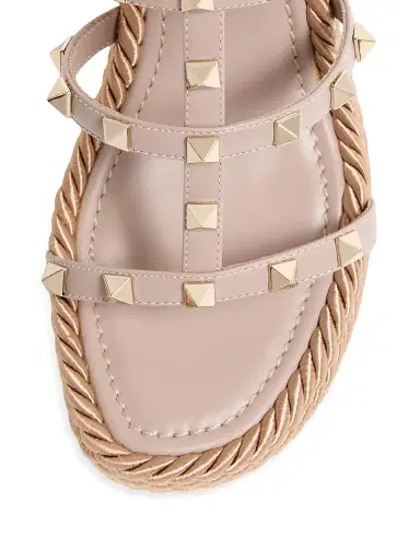 Valentino Garavani Women's Rockstud Wedge Sandals With Calfskin Straps 95MM - Light | Thumbnail 11 Valentino Garavani Women's Rockstud Wedge Sandals With Calfskin Straps 95MM - Light | Thumbnail 11