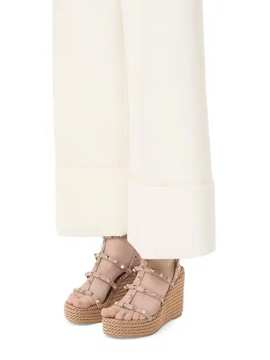 Valentino Garavani Women's Rockstud Wedge Sandals With Calfskin Straps 95MM - Light | Thumbnail 13 Valentino Garavani Women's Rockstud Wedge Sandals With Calfskin Straps 95MM - Light | Thumbnail 13