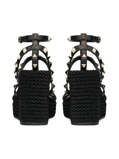 Valentino Garavani Women's Rockstud Wedge Sandals With Calfskin Straps 95MM - Light | Thumbnail 16 Valentino Garavani Women's Rockstud Wedge Sandals With Calfskin Straps 95MM - Light | Thumbnail 16