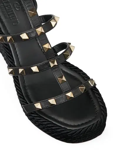 Valentino Garavani Women's Rockstud Wedge Sandals With Calfskin Straps 95MM - Light | Thumbnail 18 Valentino Garavani Women's Rockstud Wedge Sandals With Calfskin Straps 95MM - Light | Thumbnail 18