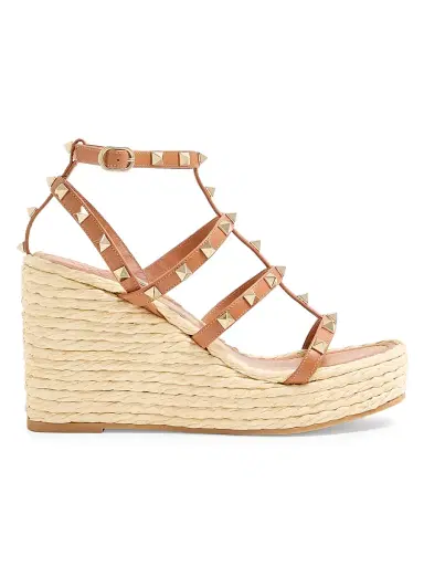 Valentino Garavani Women's Rockstud Wedge Sandals With Calfskin Straps 95MM - Light | Thumbnail 20 Valentino Garavani Women's Rockstud Wedge Sandals With Calfskin Straps 95MM - Light | Thumbnail 20