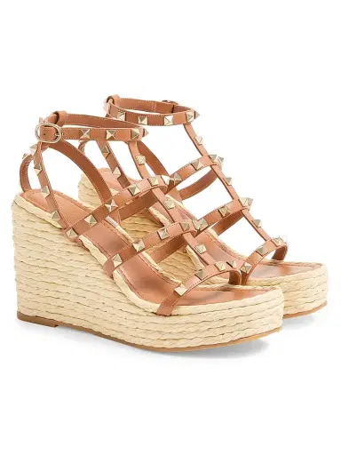 Valentino Garavani Women's Rockstud Wedge Sandals With Calfskin Straps 95MM - Light | Thumbnail 21 Valentino Garavani Women's Rockstud Wedge Sandals With Calfskin Straps 95MM - Light | Thumbnail 21
