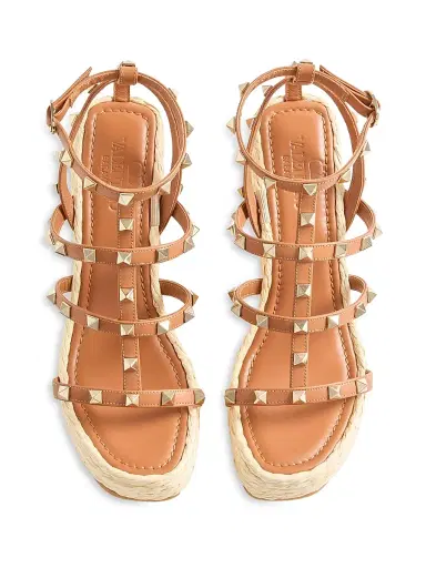 Valentino Garavani Women's Rockstud Wedge Sandals With Calfskin Straps 95MM - Light | Thumbnail 22 Valentino Garavani Women's Rockstud Wedge Sandals With Calfskin Straps 95MM - Light | Thumbnail 22