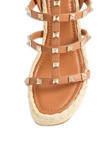 Valentino Garavani Women's Rockstud Wedge Sandals With Calfskin Straps 95MM - Light | Thumbnail 24 Valentino Garavani Women's Rockstud Wedge Sandals With Calfskin Straps 95MM - Light | Thumbnail 24