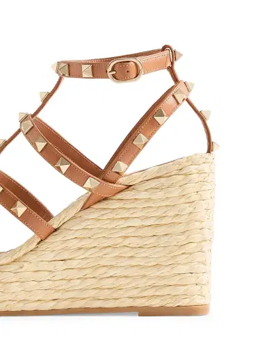 Valentino Garavani Women's Rockstud Wedge Sandals With Calfskin Straps 95MM - Light | Thumbnail 25 Valentino Garavani Women's Rockstud Wedge Sandals With Calfskin Straps 95MM - Light | Thumbnail 25
