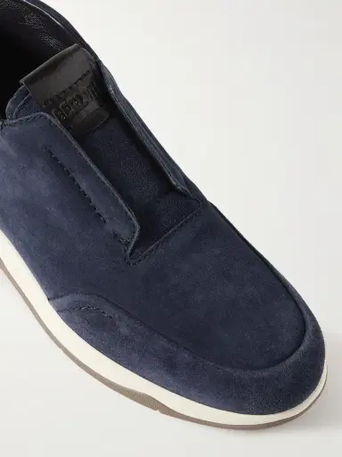 Berluti Échappée Scritto Suede Slip-On Sneakers - Men | Thumbnail 5 Berluti Échappée Scritto Suede Slip-On Sneakers - Men | Thumbnail 5