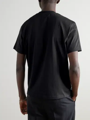AMI PARIS Logo-Embroidered Stretch Organic Cotton-Jersey T-Shirt - Men | Thumbnail 4 AMI PARIS Logo-Embroidered Stretch Organic Cotton-Jersey T-Shirt - Men | Thumbnail 4