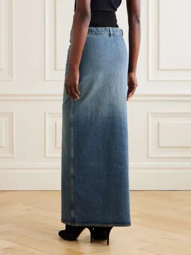 Alaïa Layered Jersey-trimmed Denim Maxi Skirt | Thumbnail 4 Alaïa Layered Jersey-trimmed Denim Maxi Skirt | Thumbnail 4