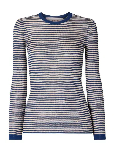 Valentino Garavani Ribbed Striped Silk Sweater | Thumbnail 1 Valentino Garavani Ribbed Striped Silk Sweater | Thumbnail 1