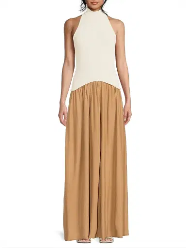 Solid & Striped Women's Soglio Halter Dress - Ecru Camel | Thumbnail 3 Solid & Striped Women's Soglio Halter Dress - Ecru Camel | Thumbnail 3