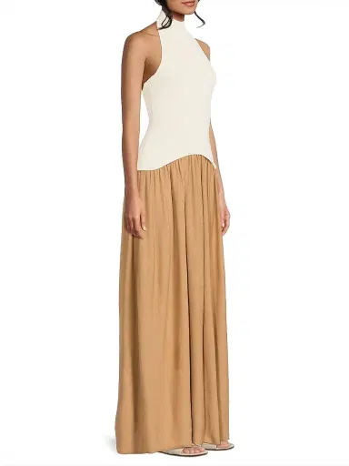 Solid & Striped Women's Soglio Halter Dress - Ecru Camel | Thumbnail 4 Solid & Striped Women's Soglio Halter Dress - Ecru Camel | Thumbnail 4