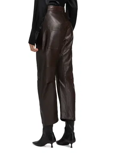 Nili Lotan Women's Shon Leather Pants - Dark Brown - Size 12 | Thumbnail 5 Nili Lotan Women's Shon Leather Pants - Dark Brown - Size 12 | Thumbnail 5