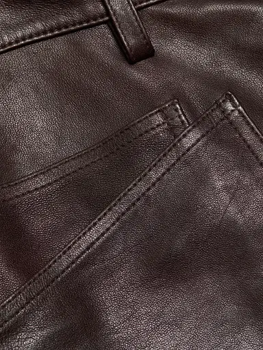 Nili Lotan Women's Shon Leather Pants - Dark Brown - Size 12 | Thumbnail 7 Nili Lotan Women's Shon Leather Pants - Dark Brown - Size 12 | Thumbnail 7
