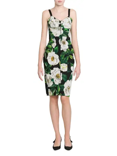Dolce & Gabbana Women's Gardenia Seamed Knee-Length Dress - Gardenia Nero | Thumbnail 6 Dolce & Gabbana Women's Gardenia Seamed Knee-Length Dress - Gardenia Nero | Thumbnail 6